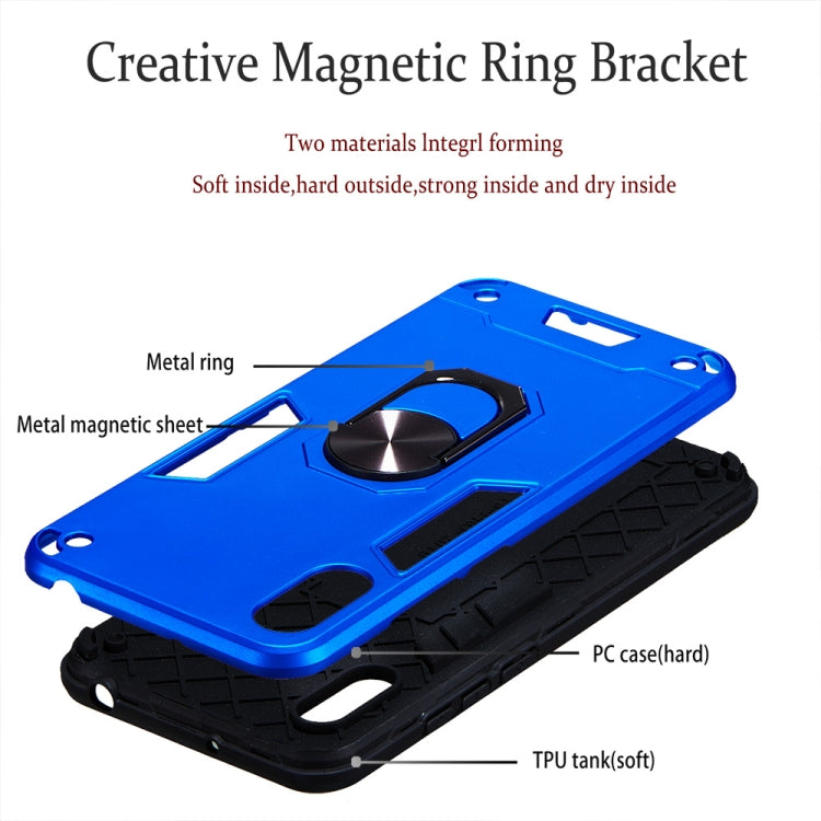 For Huawei Y6 Pro (2019) 2 in 1 Armour Series PC + TPU Protective Case with Ring Holder