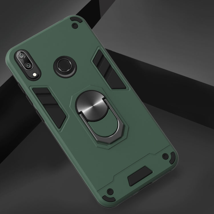 For Huawei Y7 (2019) / Y7 Prime (2019) 2 in 1 Armour Series PC + TPU Protective Case with Ring Holder