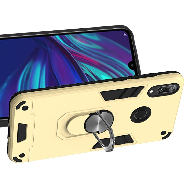 For Huawei Y7 (2019) / Y7 Prime (2019) 2 in 1 Armour Series PC + TPU Protective Case with Ring Holder