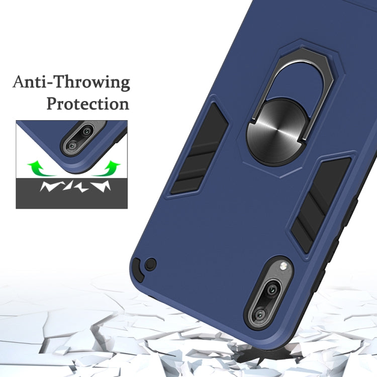 For Huawei Y7 Pro (2019) 2 in 1 Armour Series PC + TPU Protective Case with Ring Holder