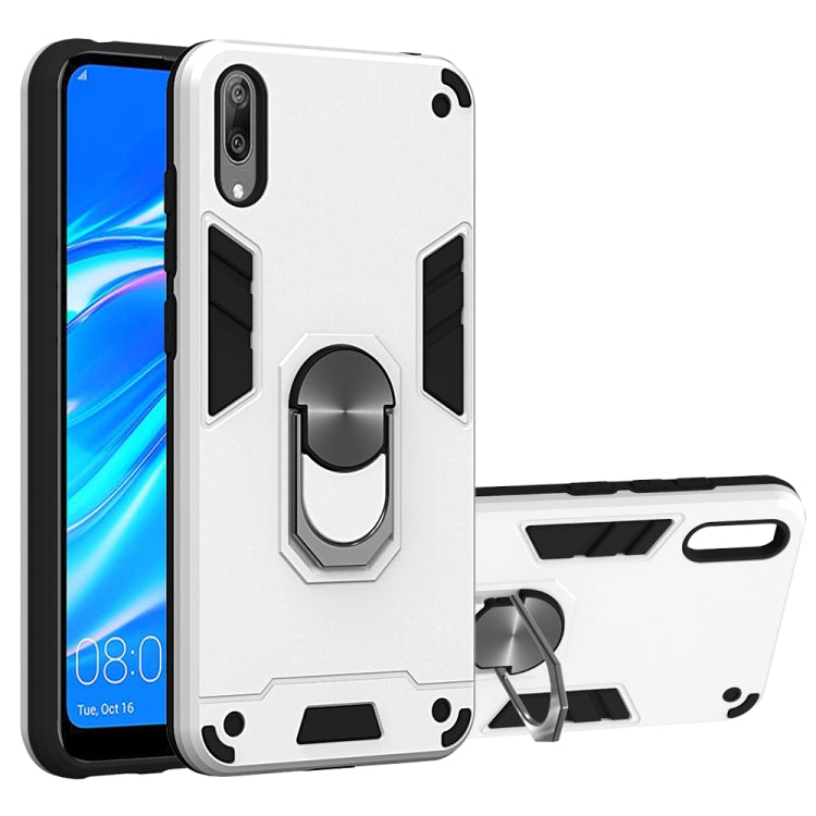For Huawei Y7 Pro (2019) 2 in 1 Armour Series PC + TPU Protective Case with Ring Holder