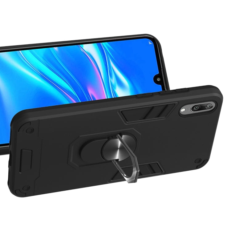 For Huawei Y7 Pro (2019) 2 in 1 Armour Series PC + TPU Protective Case with Ring Holder
