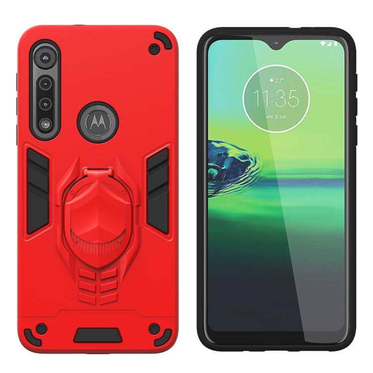 For Motorola Moto G8 Play 2 in 1 Armor Knight Series PC + TPU Protective Case with Invisible Holder