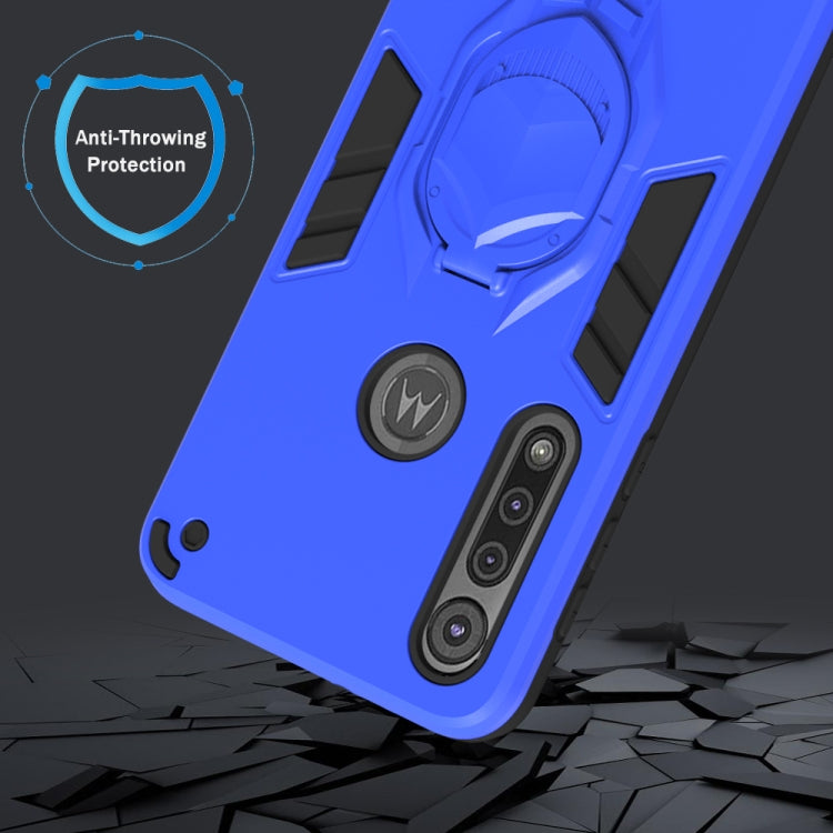 For Motorola Moto G8 Play 2 in 1 Armor Knight Series PC + TPU Protective Case with Invisible Holder