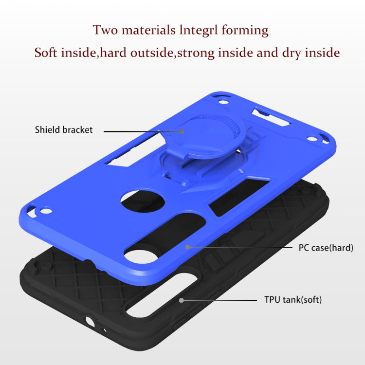 For Motorola Moto G8 Play 2 in 1 Armor Knight Series PC + TPU Protective Case with Invisible Holder