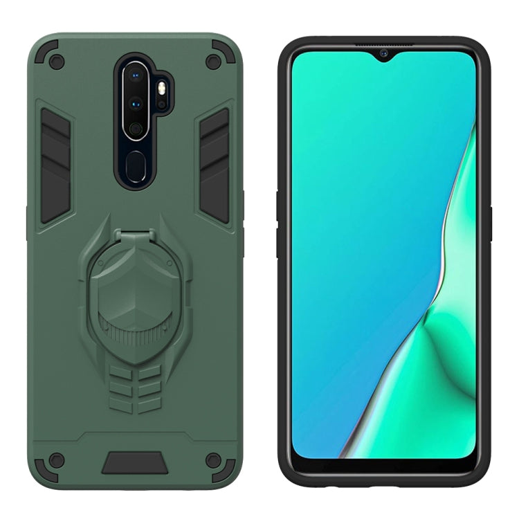 For OPPO A9 (2020) 2 in 1 Armor Knight Series PC + TPU Protective Case with Invisible Holder