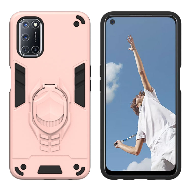 For OPPO A52 2 in 1 Armor Knight Series PC + TPU Protective Case with Invisible Holder