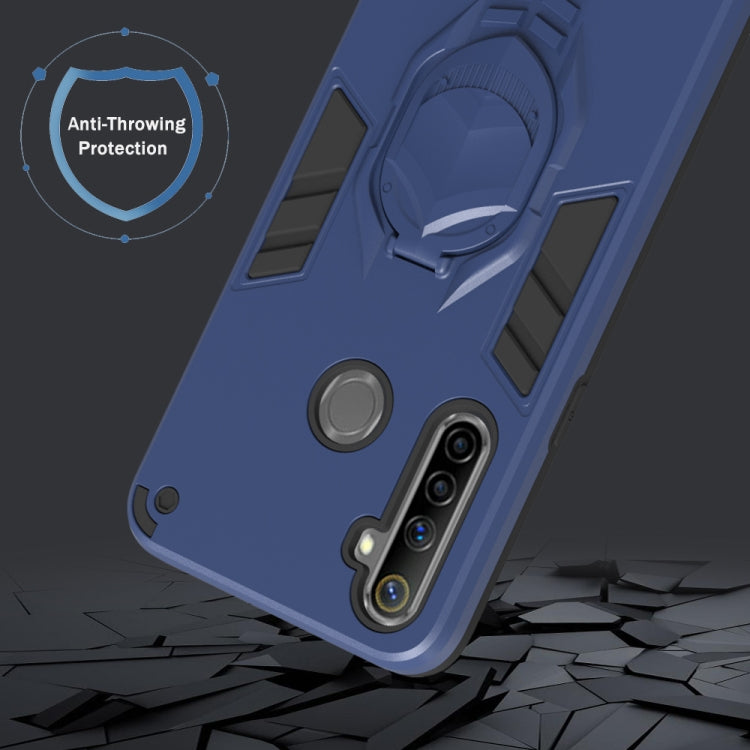 For OPPO Realme 5 2 in 1 Armor Knight Series PC + TPU Protective Case with Invisible Holder