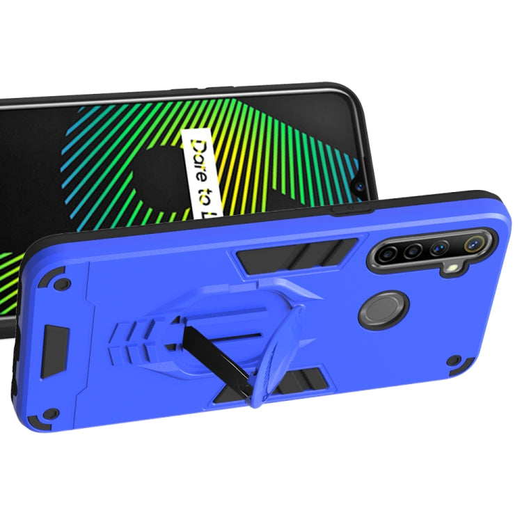 For OPPO Realme 5 2 in 1 Armor Knight Series PC + TPU Protective Case with Invisible Holder