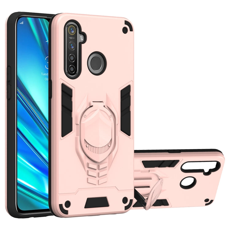 For OPPO Realme 5 Pro 2 in 1 Armor Knight Series PC + TPU Protective Case with Invisible Holder