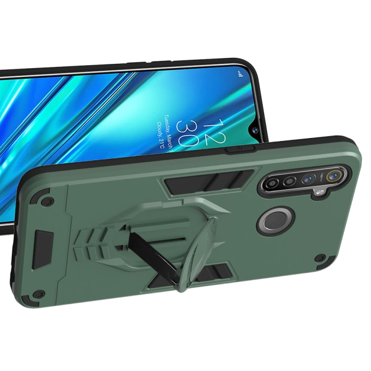 For OPPO Realme 5 Pro 2 in 1 Armor Knight Series PC + TPU Protective Case with Invisible Holder