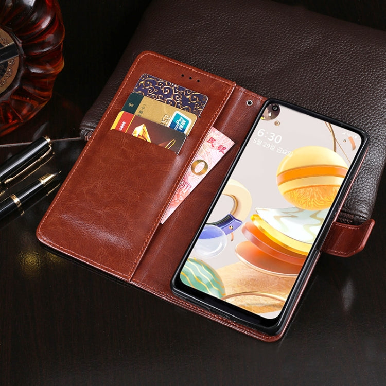 For LG K61 idewei Crazy Horse Texture Horizontal Flip Leather Case with Holder & Card Slots & Wallet