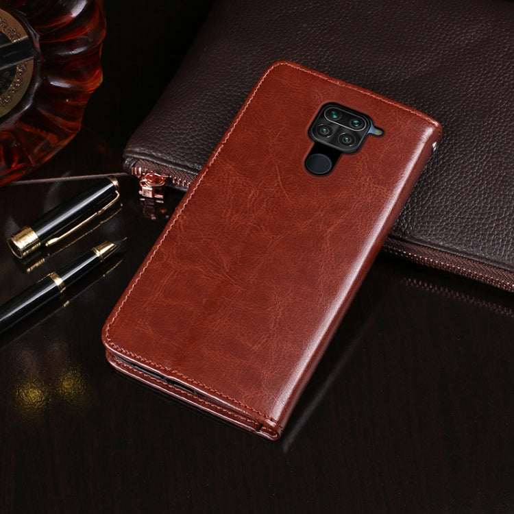 For Xiaomi Redmi Note 9 idewei Crazy Horse Texture Horizontal Flip Leather Case with Holder & Card Slots & Wallet