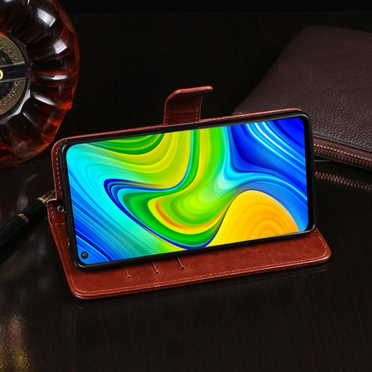 For Xiaomi Redmi Note 9 idewei Crazy Horse Texture Horizontal Flip Leather Case with Holder & Card Slots & Wallet