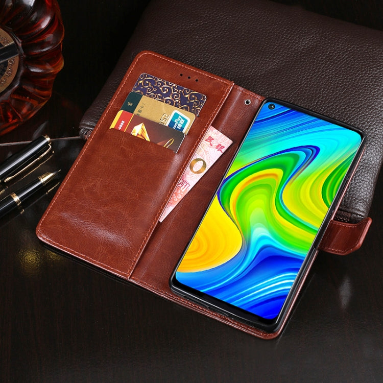For Xiaomi Redmi Note 9 idewei Crazy Horse Texture Horizontal Flip Leather Case with Holder & Card Slots & Wallet