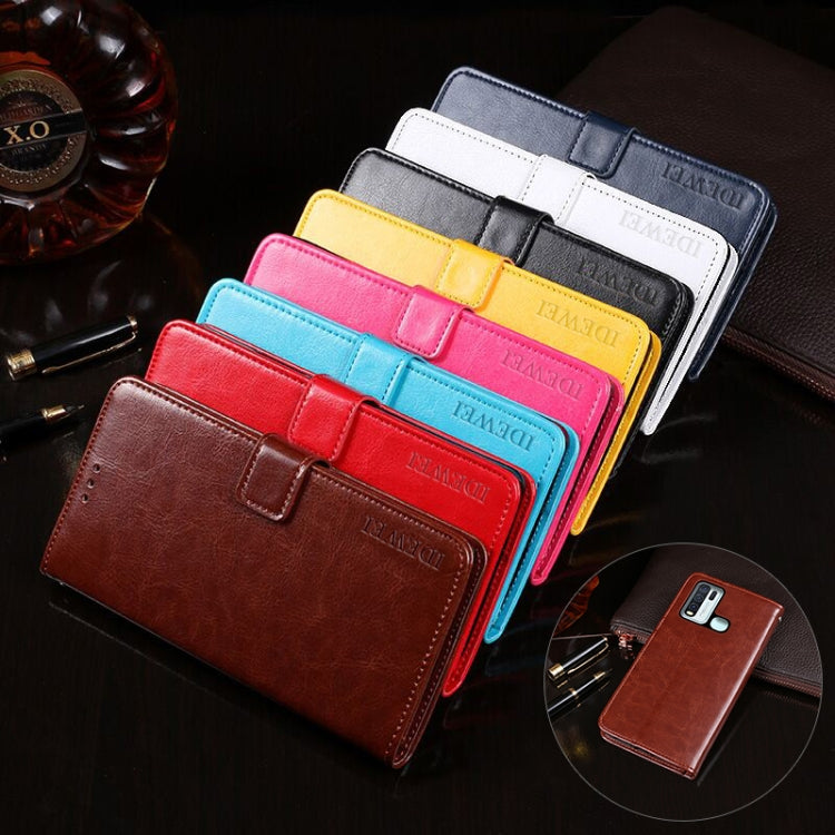 For Vivo Y50 idewei Crazy Horse Texture Horizontal Flip Leather Case with Holder & Card Slots & Wallet