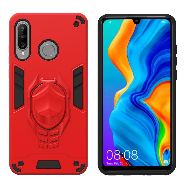 For Huawei P30 Lite 2 in 1 Armor Knight Series PC + TPU Protective Case with Invisible Holder
