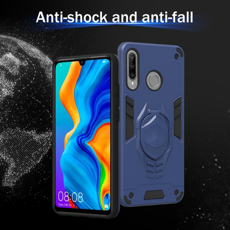 For Huawei P30 Lite 2 in 1 Armor Knight Series PC + TPU Protective Case with Invisible Holder