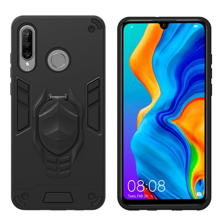 For Huawei P30 Lite 2 in 1 Armor Knight Series PC + TPU Protective Case with Invisible Holder