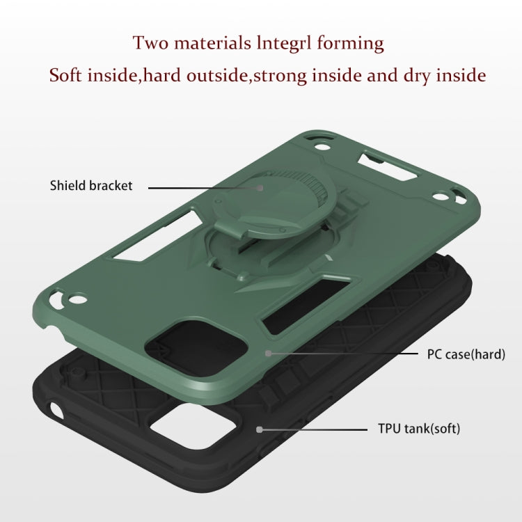 For Huawei Y5p (2020) 2 in 1 Armor Knight Series PC + TPU Protective Case with Invisible Holder