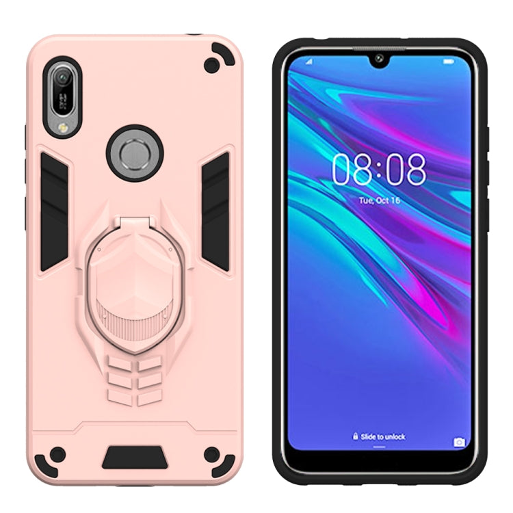 For Huawei Y6 (2019) 2 in 1 Armor Knight Series PC + TPU Protective Case with Invisible Holder
