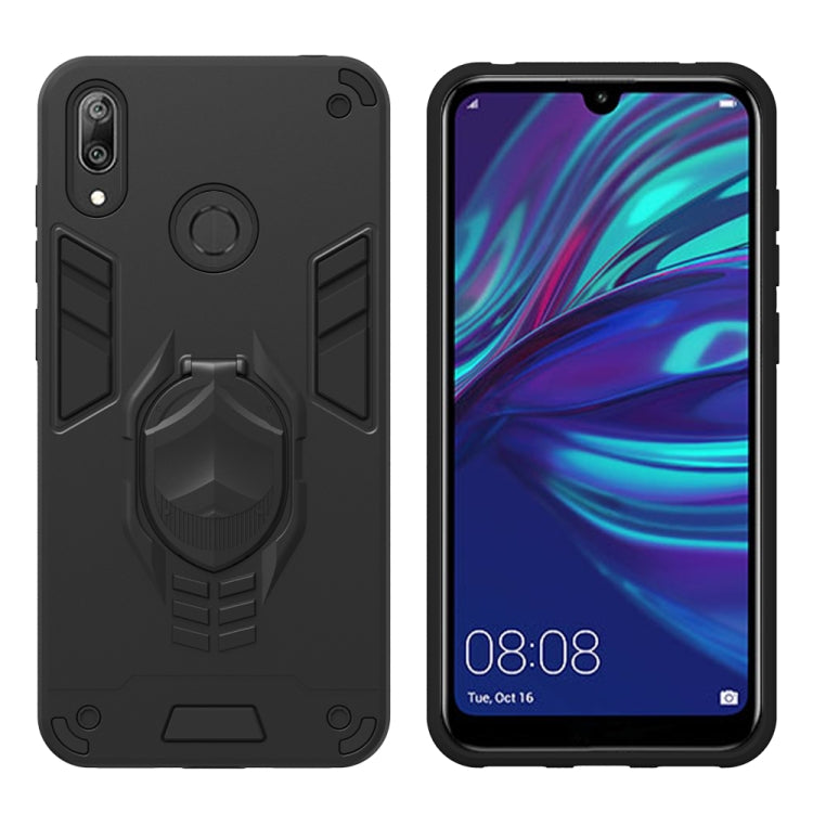 For Huawei Y7 (2019) 2 in 1 Armor Knight Series PC + TPU Protective Case with Invisible Holder