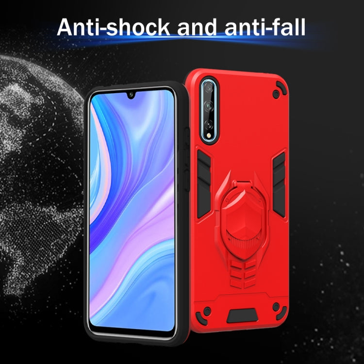 For Huawei Y8p (2020) 2 in 1 Armor Knight Series PC + TPU Protective Case with Invisible Holder