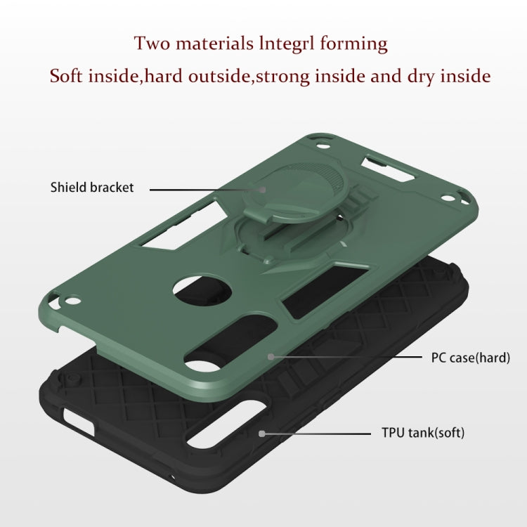 For Huawei Y9 Prime (2019) 2 in 1 Armor Knight Series PC + TPU Protective Case with Invisible Holder