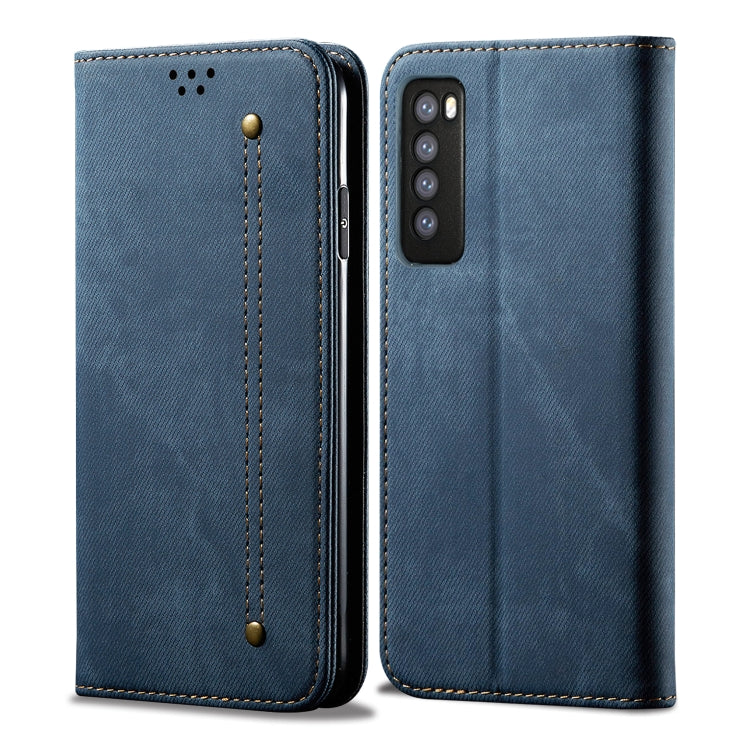 For Huawei Nova 7 Denim Texture Casual Style Horizontal Flip Leather Case with Holder & Card Slots & Wallet