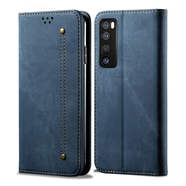 For Huawei Nova 7 Pro Denim Texture Casual Style Horizontal Flip Leather Case with Holder & Card Slots & Wallet