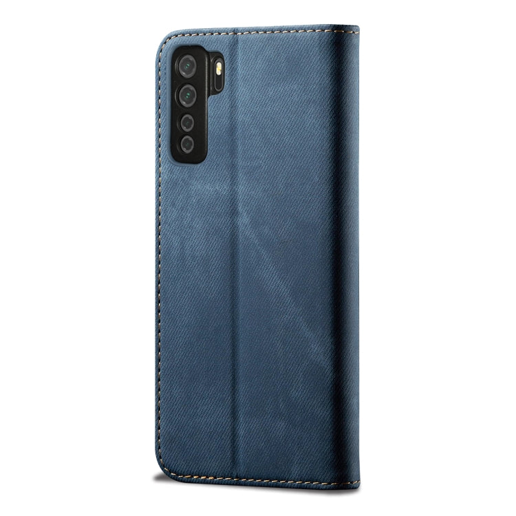 For Huawei Nova 7 SE / P40 Lite 5G Denim Texture Casual Style Horizontal Flip Leather Case with Holder & Card Slots & Wallet