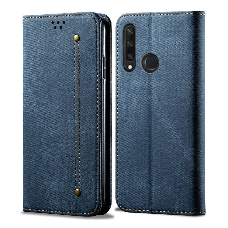 For Huawei Y6P Denim Texture Casual Style Horizontal Flip Leather Case with Holder & Card Slots & Wallet