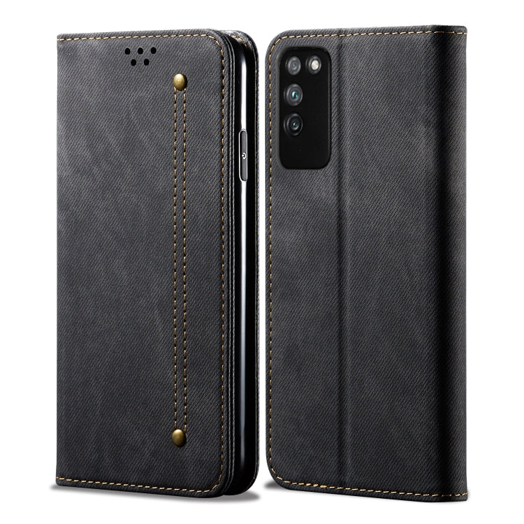 For Huawei Honor X10 5G Denim Texture Casual Style Horizontal Flip Leather Case with Holder & Card Slots & Wallet