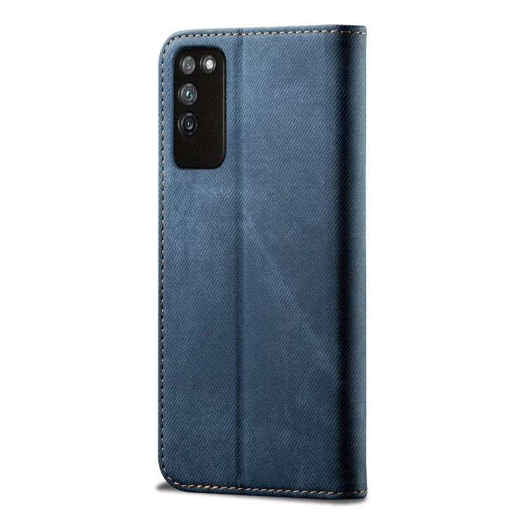 For Huawei Honor X10 5G Denim Texture Casual Style Horizontal Flip Leather Case with Holder & Card Slots & Wallet