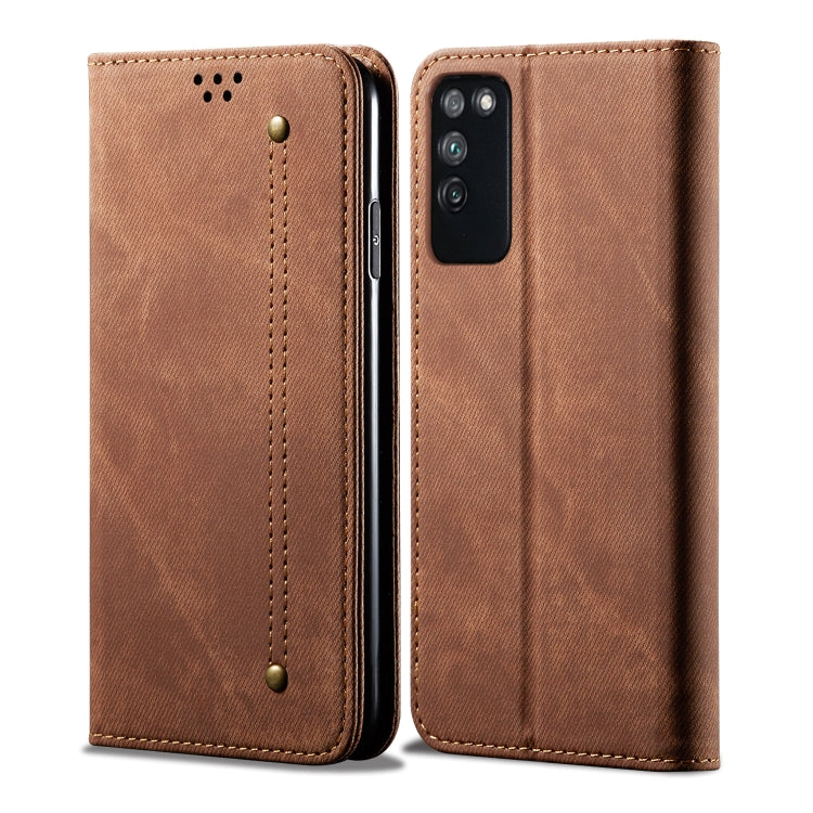 For Huawei Honor X10 5G Denim Texture Casual Style Horizontal Flip Leather Case with Holder & Card Slots & Wallet