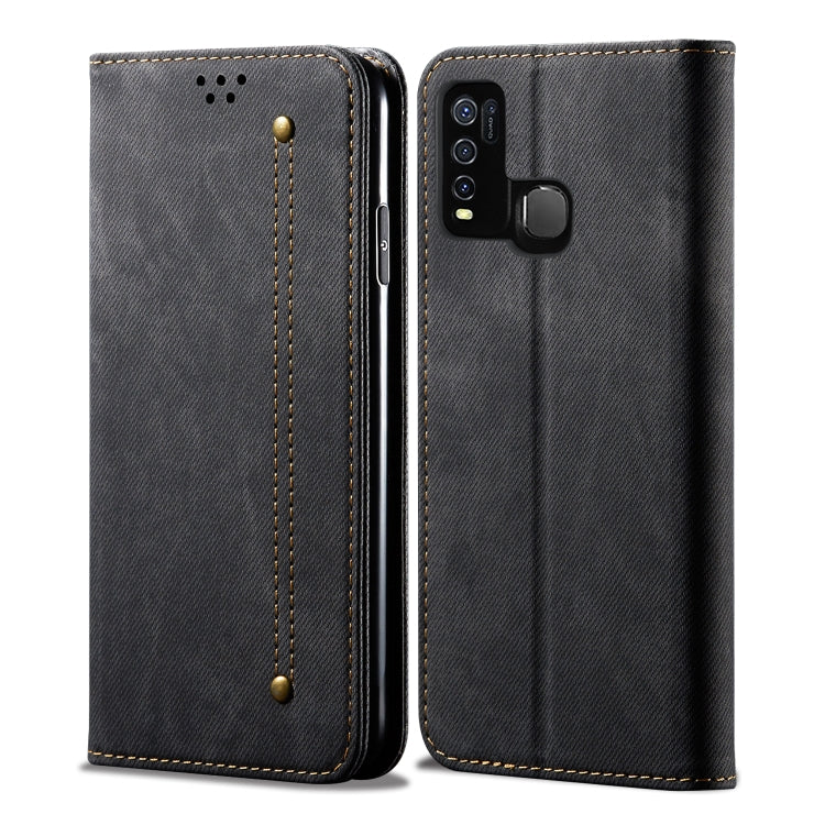 For Vivo Y50 Denim Texture Casual Style Horizontal Flip Leather Case with Holder & Card Slots & Wallet