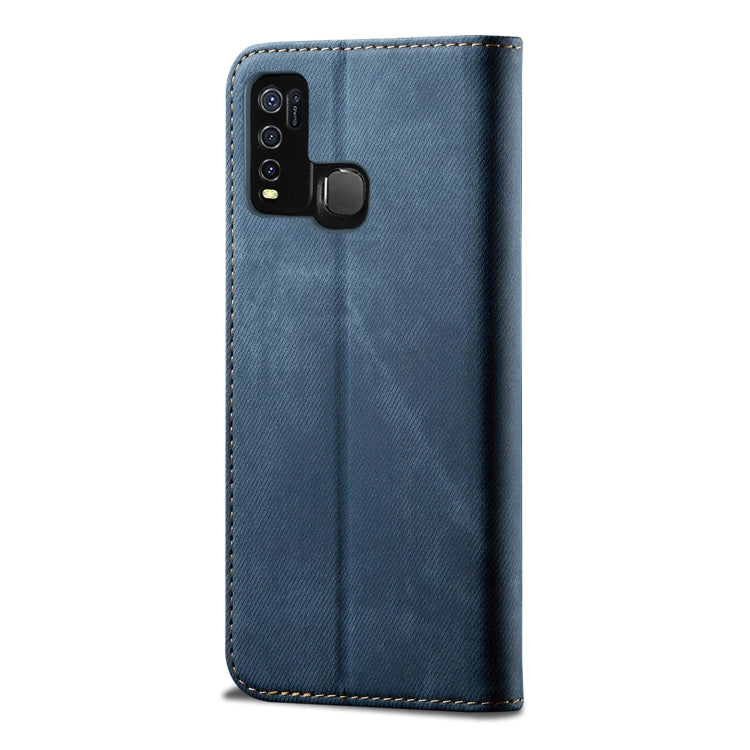 For Vivo Y50 Denim Texture Casual Style Horizontal Flip Leather Case with Holder & Card Slots & Wallet