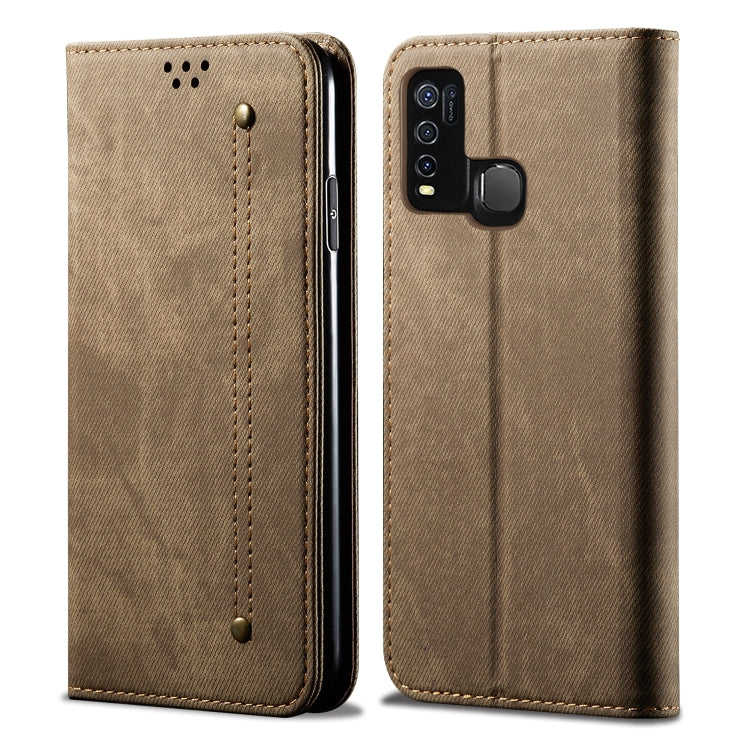 For Vivo Y50 Denim Texture Casual Style Horizontal Flip Leather Case with Holder & Card Slots & Wallet