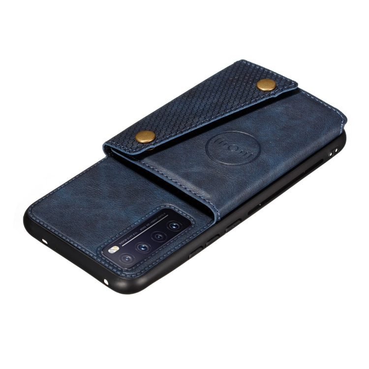 For Huawei nova 7 5G Double Buckle PU + TPU Shockproof Magnetic Protective Case with Card Slot