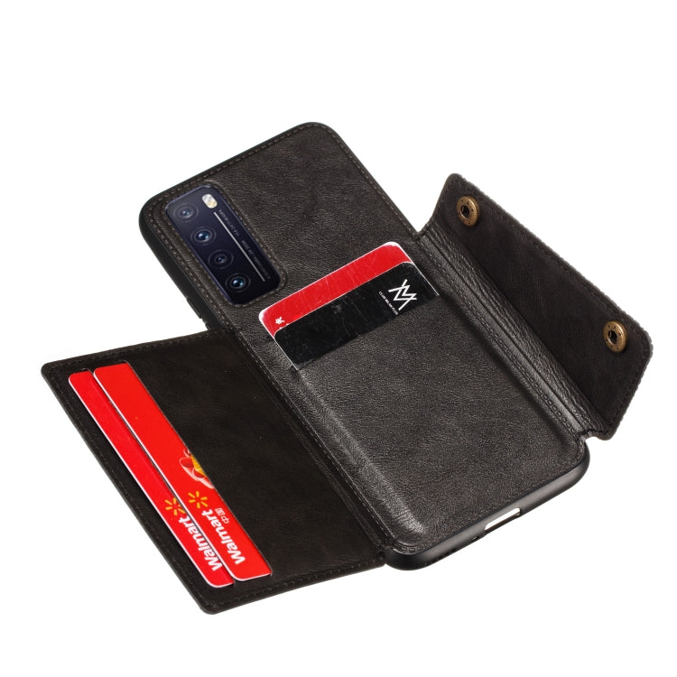 For Huawei nova 7 Pro 5G Double Buckle PU + TPU Shockproof Magnetic Protective Case with Card Slot