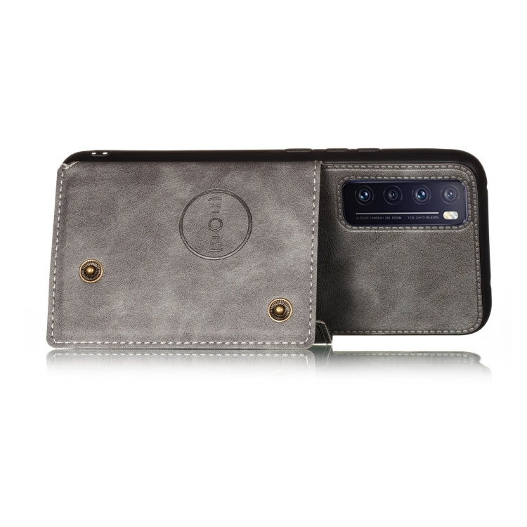 For Huawei Honor 30 Double Buckle PU + TPU Shockproof Magnetic Protective Case with Card Slot