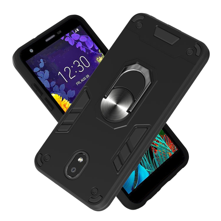 For LG K30 (2019) / X320 / Aristo 4 / Escape Plus 2 in 1 Armour Series PC + TPU Protective Case with Ring Holder