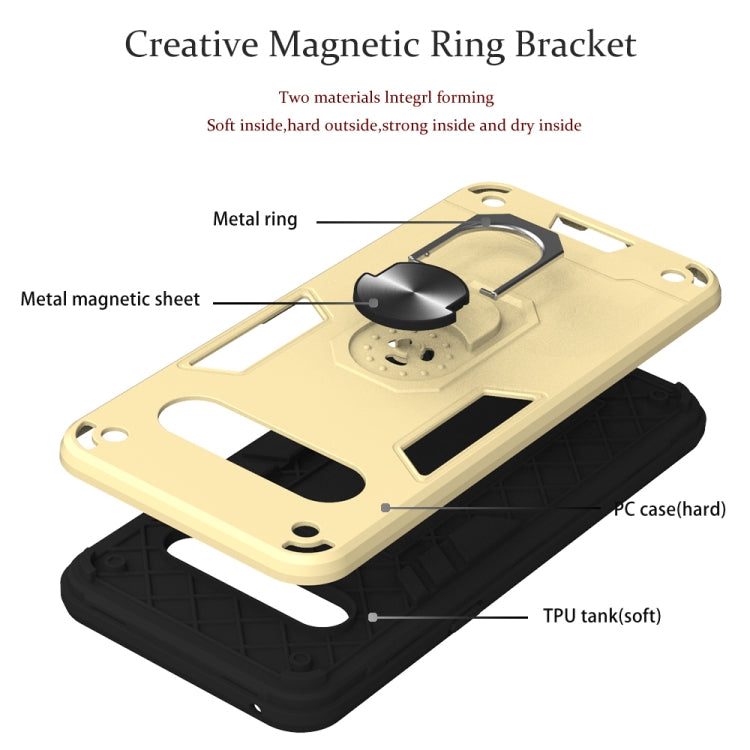 For LG V60 ThinQ 5G 2 in 1 Armour Series PC + TPU Protective Case with Ring Holder