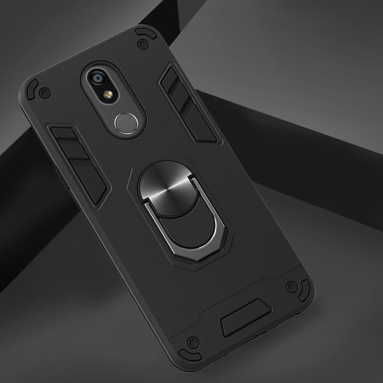 For LG K40 2 in 1 Armour Series PC + TPU Protective Case with Ring Holder