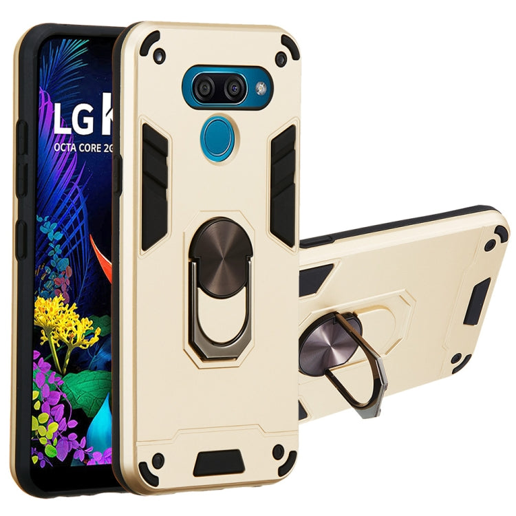 For LG K50 2 in 1 Armour Series PC + TPU Protective Case with Ring Holder