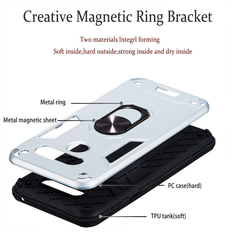 For LG K50 2 in 1 Armour Series PC + TPU Protective Case with Ring Holder
