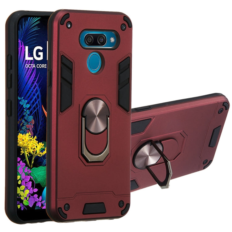 For LG K50 2 in 1 Armour Series PC + TPU Protective Case with Ring Holder