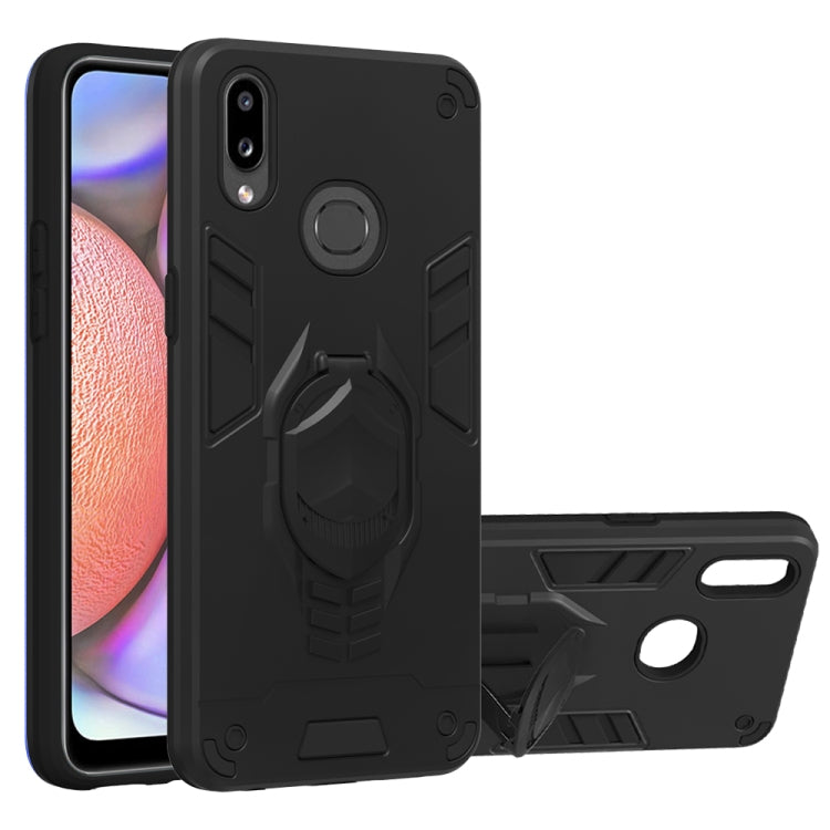 For Samsung Galaxy A10s 2 in 1 Armor Knight Series PC + TPU Protective Case with Invisible Holder