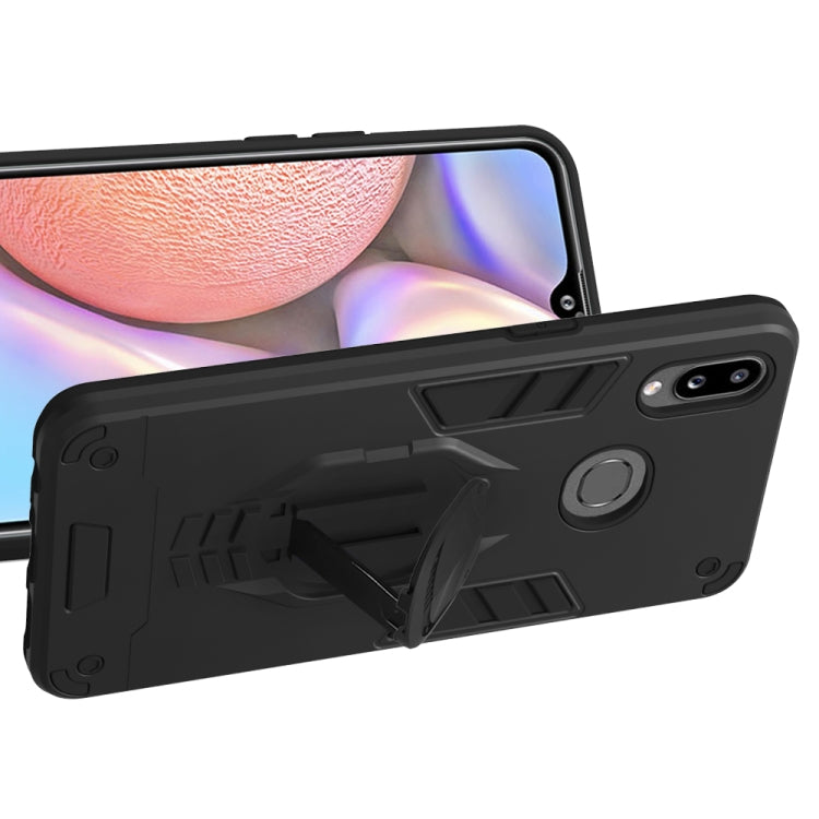 For Samsung Galaxy A10s 2 in 1 Armor Knight Series PC + TPU Protective Case with Invisible Holder