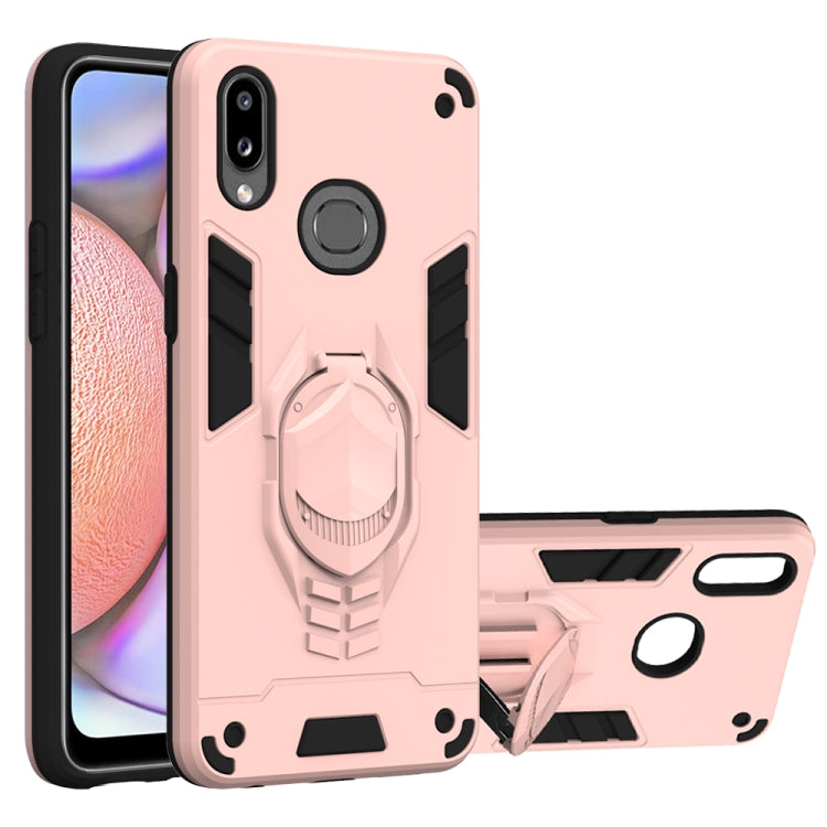 For Samsung Galaxy A10s 2 in 1 Armor Knight Series PC + TPU Protective Case with Invisible Holder